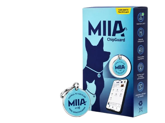 La caja de ChipGuard de MIIA con la placa delante